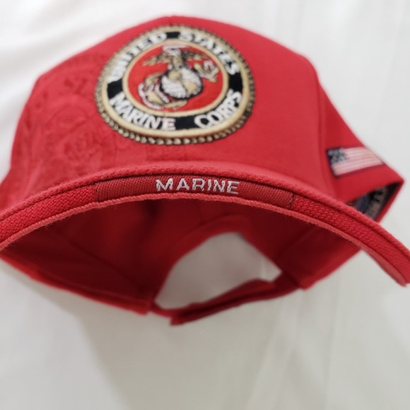 United States Marine Corp Baseball Cap / Hat from City Hunters, Red, Adjustable - Picture 5 of 9